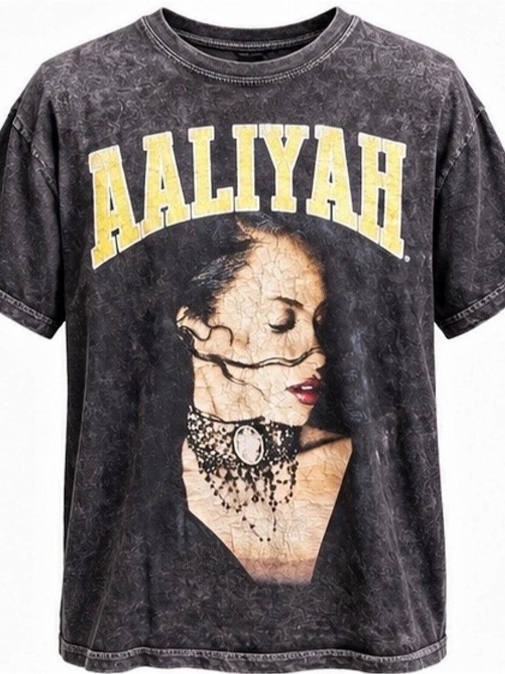 Aaliyah Graphic Tee Black & Yellow XL Y2K Like New